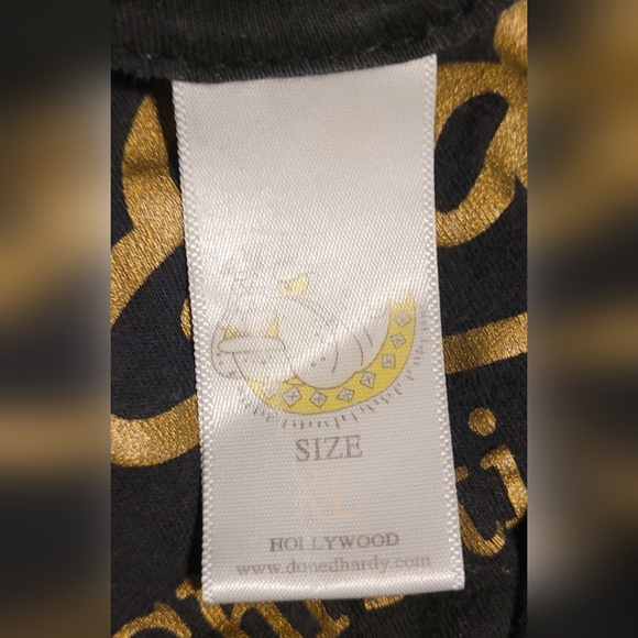 Y2K Vintage Ed Hardy "Death Before Dishonor" T-Shirt Authentic Serialized Tag XL - Picture 6 of 9